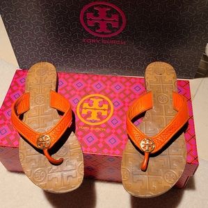 Tory Burch Designer Thora Orange Sandals Size 6